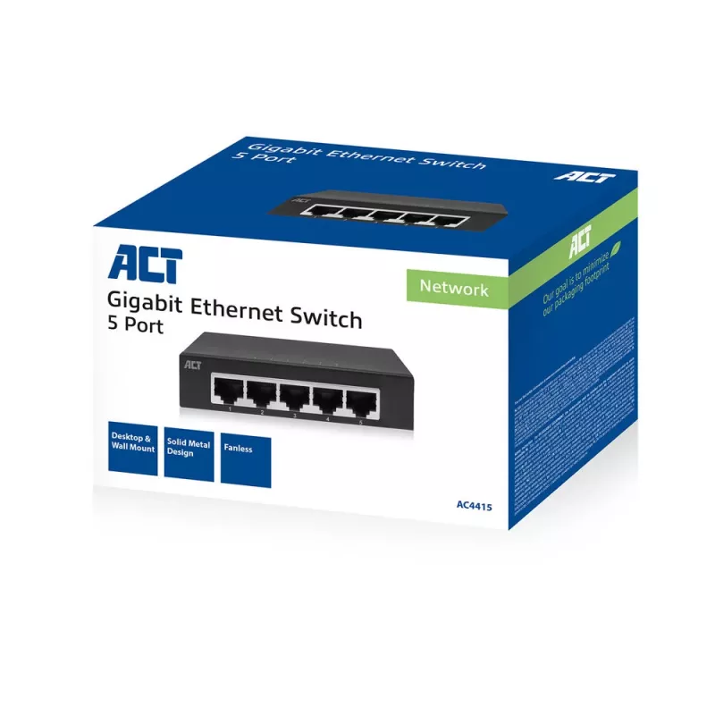 Switch unmanaged ACT AC4415 Gigabit Ethernet 5 porte 10 Gbit/s