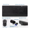 Set tastiera e mouse wireless ACT (Azerty), click silenzioso, ecologico, in materiali riciclati