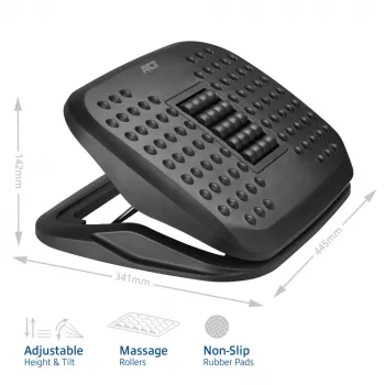 Poggiapiedi ergonomico ACT regolabile in altezza con rulli massaggianti