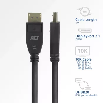 Cavo ACT AK4081 DisplayPort 1 m nero