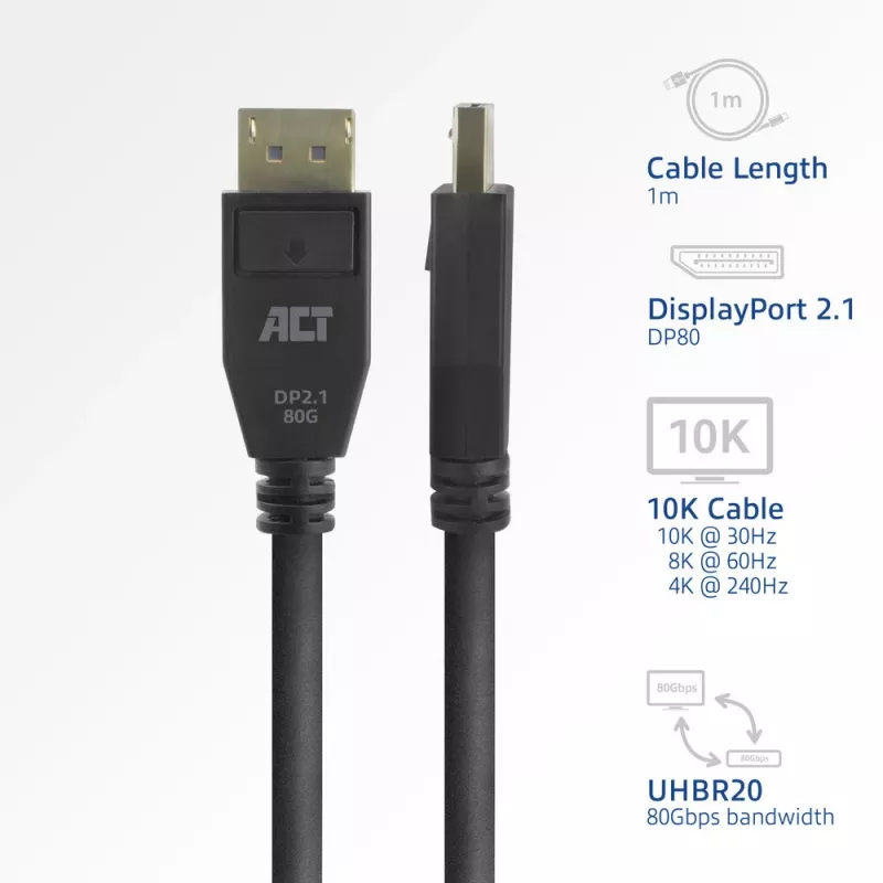 Cavo ACT AK4081 DisplayPort 1 m nero
