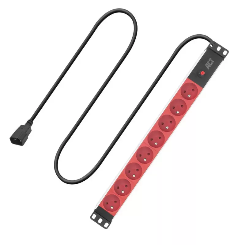 ACT PD3155 PDU da 19 pollici, ingresso C14, 8 prese di tipo E, 3 m