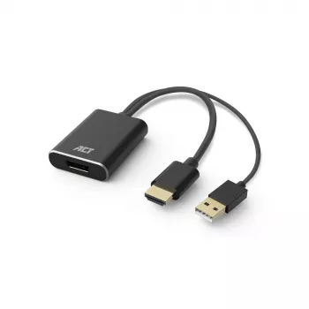 Adattatore per cavo video ACT AC7536 0,24 m HDMI + USB DisplayPort nero