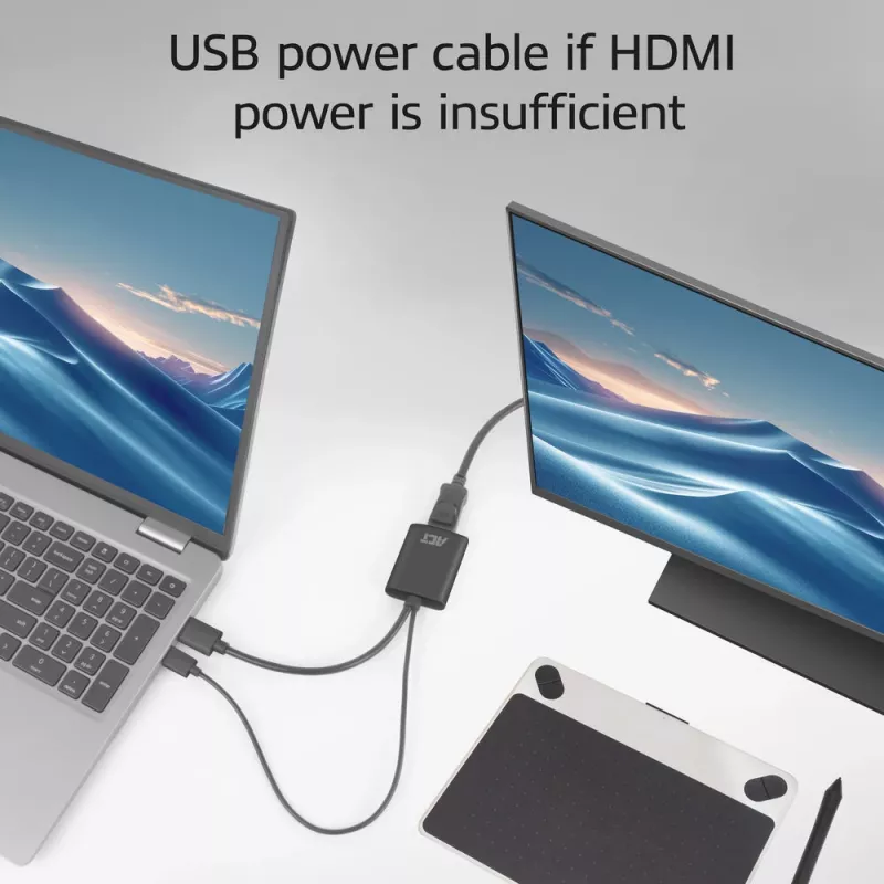 Adattatore per cavo video ACT AC7536 0,24 m HDMI + USB DisplayPort nero