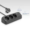 Ciabatta da scrivania ACT con 3 prese Tipo F, 30W Power Delivery, porte USB Type-C/A, lunghezza cavo 1,5 metri