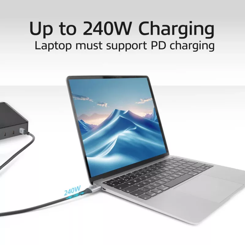 Cavo ACT USB4 80Gbps Thunderbolt 5 240W USB Type-C, certificato USB-IF, 1,5 metri