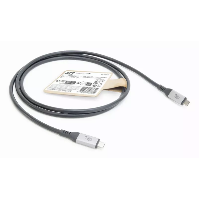 Cavo ACT USB4 80Gbps Thunderbolt 5 240W USB Type-C, certificato USB-IF, 1,5 metri