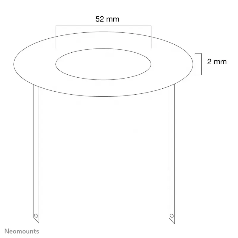Neomounts FPMA-CRS5 copertura da soffitto – diam. 52 mm, argento, acciaio, soffitto, FPMA-C100, FPMA-C100SILVER, 2 mm, 5,2 cm