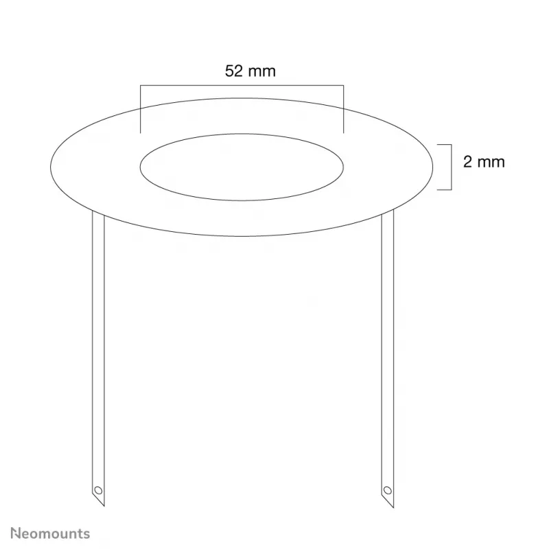 Neomounts FPMA-CRB5 copertura da soffitto - diam. 52 mm, nero, acciaio, soffitto, FPMA-C100, FPMA-C100SILVER, 2 mm, 5,2 cm