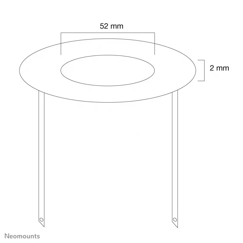 Neomounts FPMA-CRW5 copertura da soffitto – diam. 52 mm, bianco, acciaio, soffitto, FPMA-C100, FPMA-C100SILVER, 2 mm, 5,2 cm