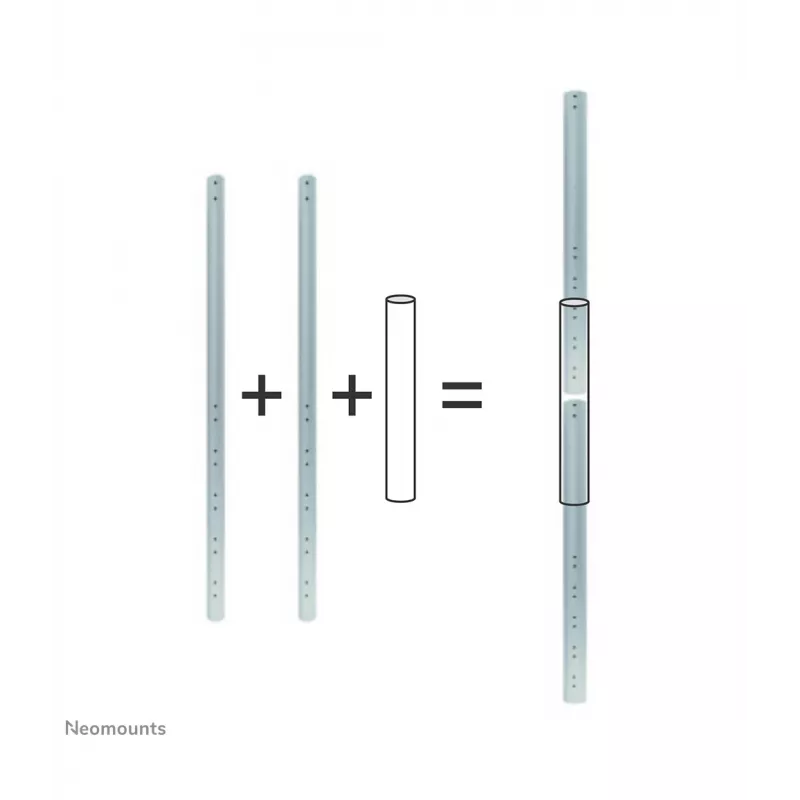 Neomounts FPMA-CPCONNECTSILVER connettore per palo di prolunga, argento, acciaio, 50 kg, soffitto, 0 - 172 mm, 0 - 60 mm