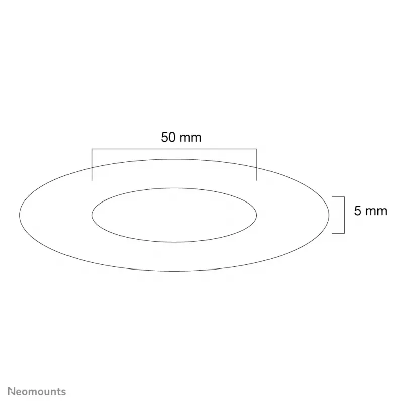 Neomounts FPMA-CRB5HM copertura da soffitto – diametro 50 mm, nero, plastica, montaggio a soffitto, 5 mm, 5 cm, 1 pezzo