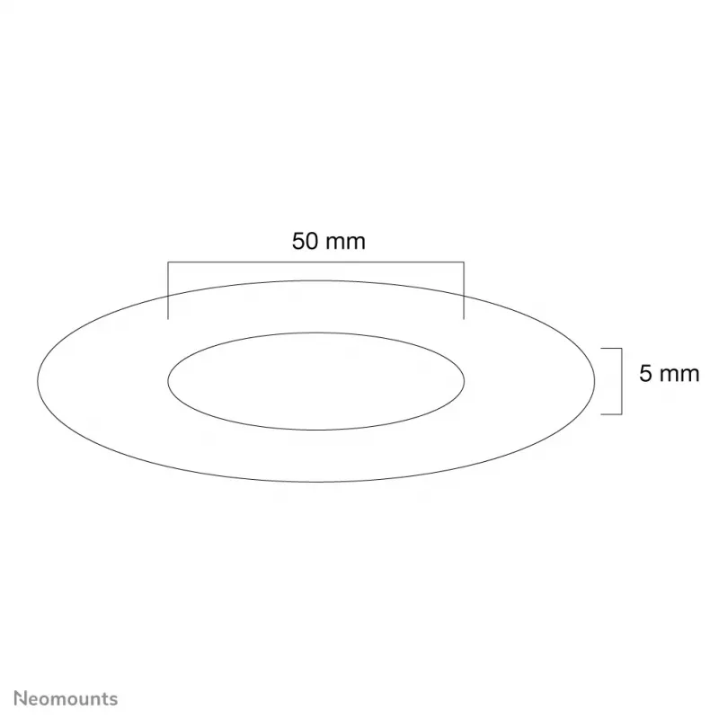 Neomounts FPMA-CRW5HM copertura da soffitto - diam. 50 mm, bianco, plastica, soffitto, FPMA-C100, FPMA-C100SILVER, 5 mm, 5 cm