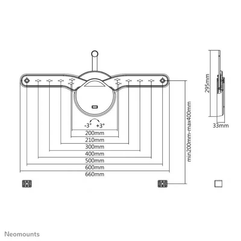 Neomounts OLED-W600nero supporto TV da parete 32-70 pollici – fisso