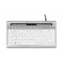 BakkerElkhuizen S-board 840 BE Azerty, Tenkeyless (80–87 %), con filo, USB, interruttori a forbice, AZERTY, grigio chiaro, bianco