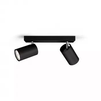 Faretto da soffitto/parete Signify Philips myLiving Kosipo 2x GU10 LED 220-240V IP20 nero