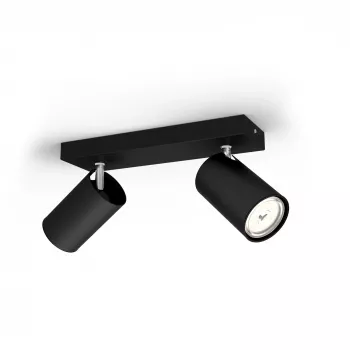 Faretto da soffitto/parete Signify Philips myLiving Kosipo 2x GU10 LED 220-240V IP20 nero