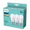 Philips lampada LED E27 confezione da 3, equivalente a 100 W, 2700 K
