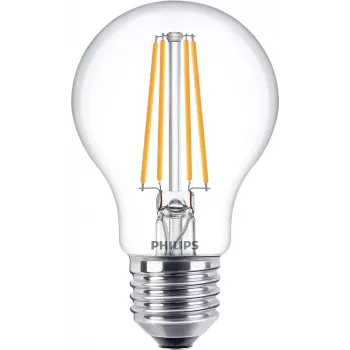 Philips Filament Bulb Clear 60W A60 E27 x3, 7 W, 60 W, E27, 806 lm, 15000 h, bianco caldo