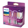 Philips Filament Bulb Clear 40W A60 E27 set da 2, 4,3 W, 40 W, E27, 470 lm, 15000 h, bianco caldo