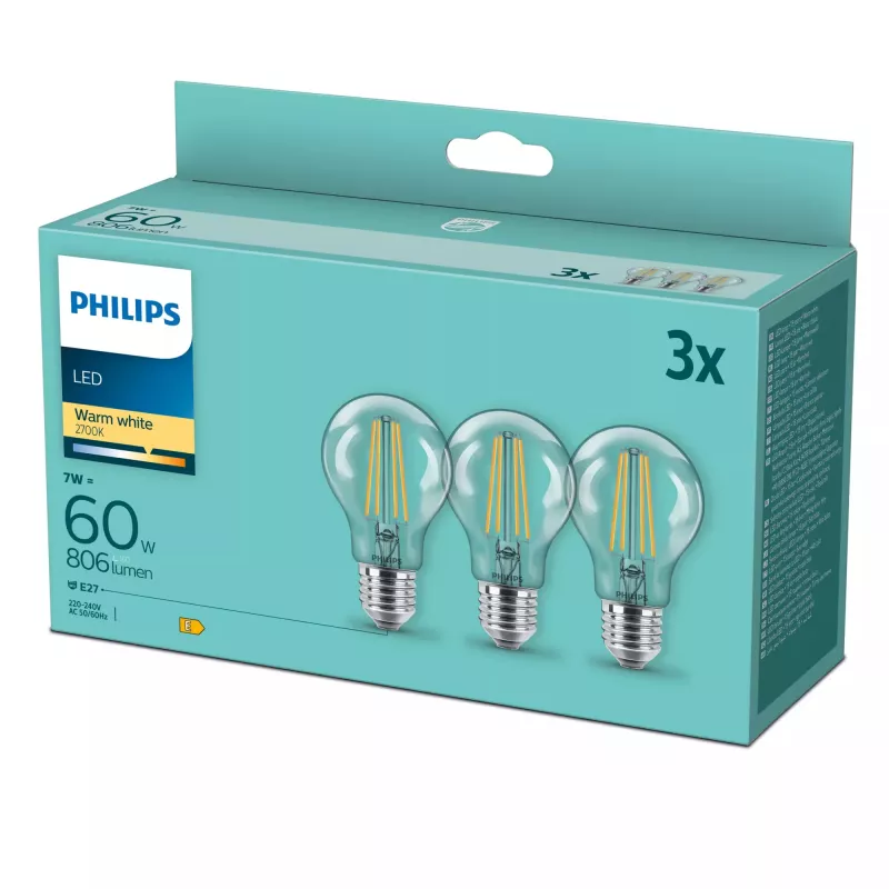 Lampadina LED Philips bianco caldo 2700 K 7 W E27 E