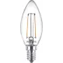 Philips Filament candela trasparente 25W Filament B35 E14 x2, 2 W, 25 W, E14, 250 lm, 15000 h, bianco caldo