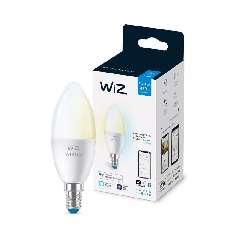 Lampada intelligente WiZ Candle 40 W C37 E14 Wi-Fi bianco