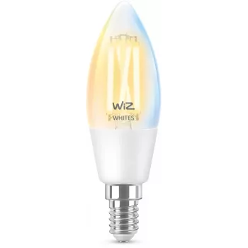 Lampadina smart WiZ Filament Candle trasparente 4,9 W C35 E14 Wi-Fi bianco