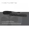 Hub USB-C a HDMI CLUB3D 7-1 — con cavo, Gigabit Ethernet, nero, 136×34×94,5 mm