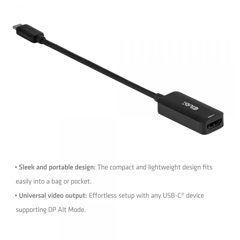 Adattatore USB-C a HDMI 2.1 Club 3D CAC-2505 — 8K@60Hz, USB Type-C a HDMI + USB, 0,12 m