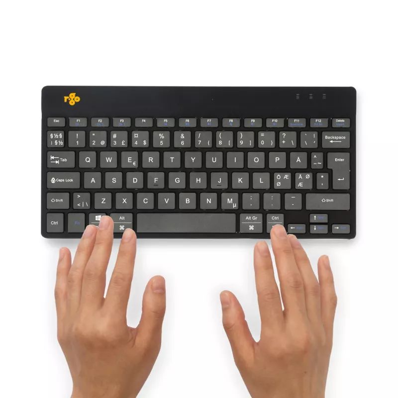 Tastiera ergonomica R-Go Tools R-Go Compact Break, tastiera compatta con software Break, QWERTY (NORDIC), Bluetooth, nero