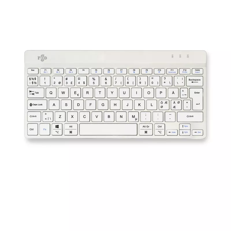 Tastiera ergonomica R-Go Tools R-Go Compact Break, tastiera compatta con software per pause, QWERTY (NORDIC), Bluetooth, bianco