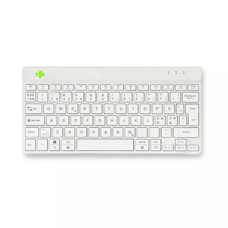 Tastiera ergonomica R-Go Tools R-Go Compact Break, tastiera compatta con software per pause, QWERTY (NORDIC), Bluetooth, bianco