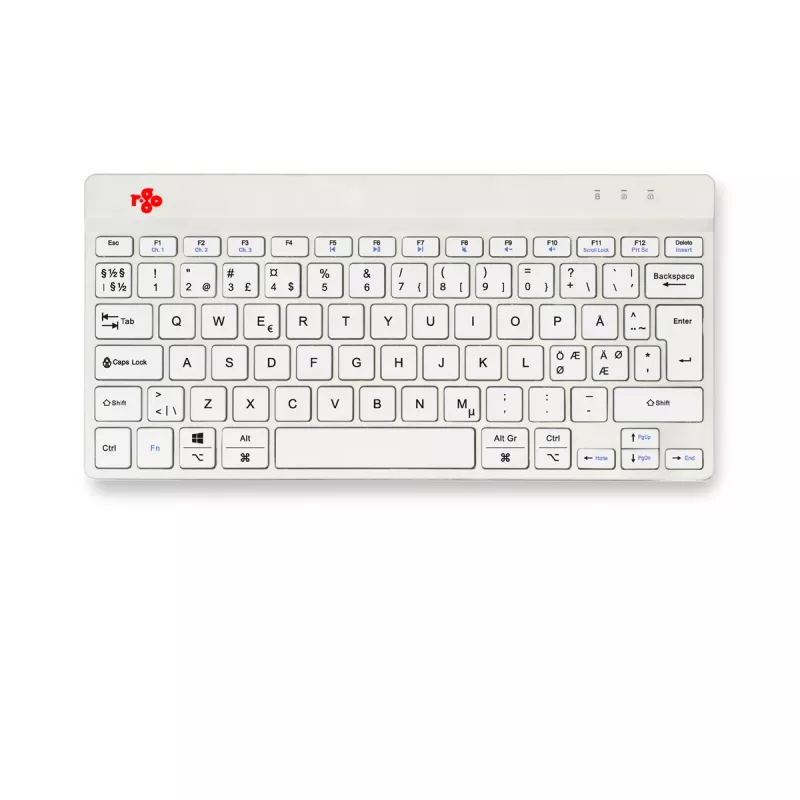Tastiera ergonomica R-Go Tools R-Go Compact Break, tastiera compatta con software per pause, QWERTY (NORDIC), Bluetooth, bianco
