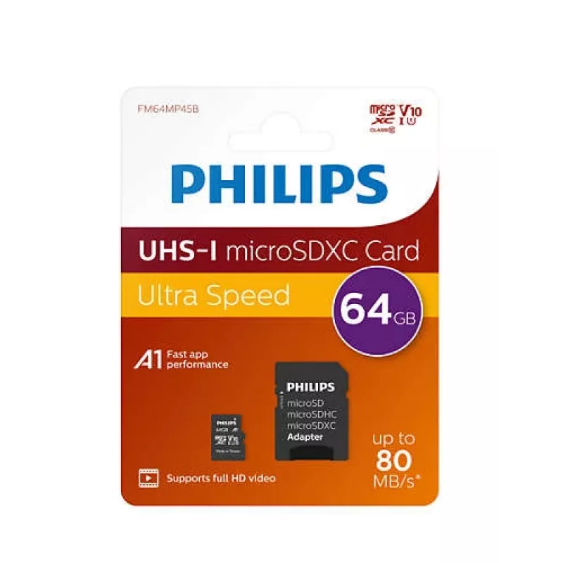 Philips FM64MP45B/00 scheda di memoria 64 GB MicroSDXC UHS-I Class 10