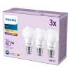 Philips Bulb 40W A60 E27 x3, 4,9 W, 40 W, E27, 470 lm, 15000 h, bianco caldo