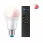 WiZ Bulb 8W (Eq.60W) A60 E27 x1 + telecomando, lampada intelligente, Wi-Fi/Bluetooth, bianco, Wi-Fi 4 (802.11n), 802.11b, 802.11g, LED, E27