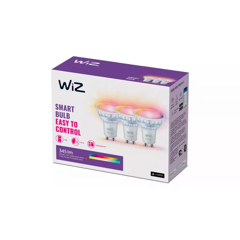 Lampada smart WiZ Spot 50 W PAR16 GU10 bianco 3 pezzi