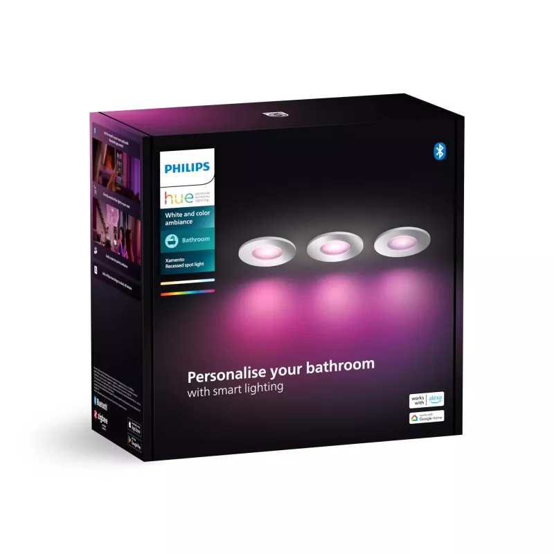 Philips Hue White and Colour Ambience Xamento confezione da 3 faretti da incasso