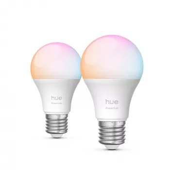 Philips Hue White and colour ambience Essential A60 – E27 lampadina smart – 806 lm – 8W – confezione da 2
