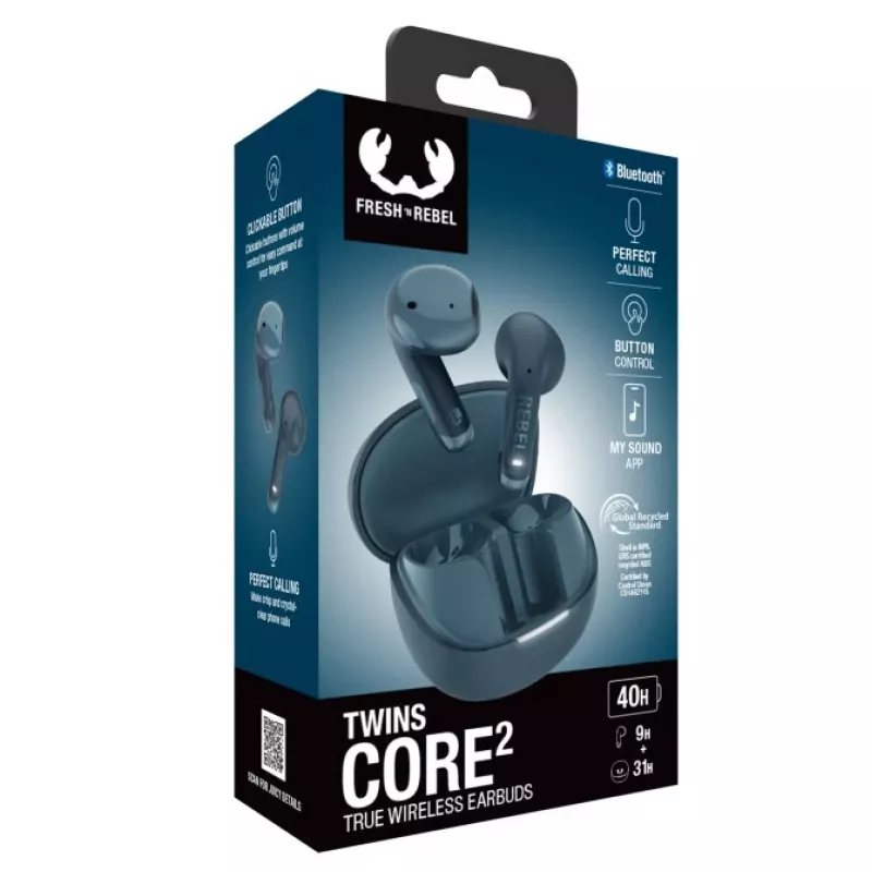 Hama Twins Core 2 headset True Wireless Stereo (TWS) cuffie in-ear chiamate/musica USB Type-C Bluetooth blu