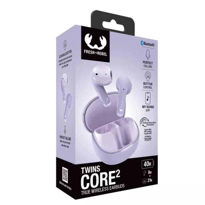 Hama Twins Core 2 headset True Wireless Stereo (TWS) cuffie in-ear chiamate/musica USB Type-C Bluetooth lilla