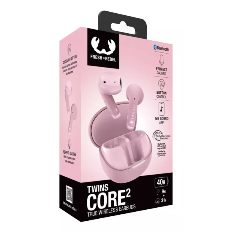 Hama Twins Core 2 headset True Wireless Stereo (TWS) cuffie in-ear chiamate/musica USB Type-C Bluetooth rosa
