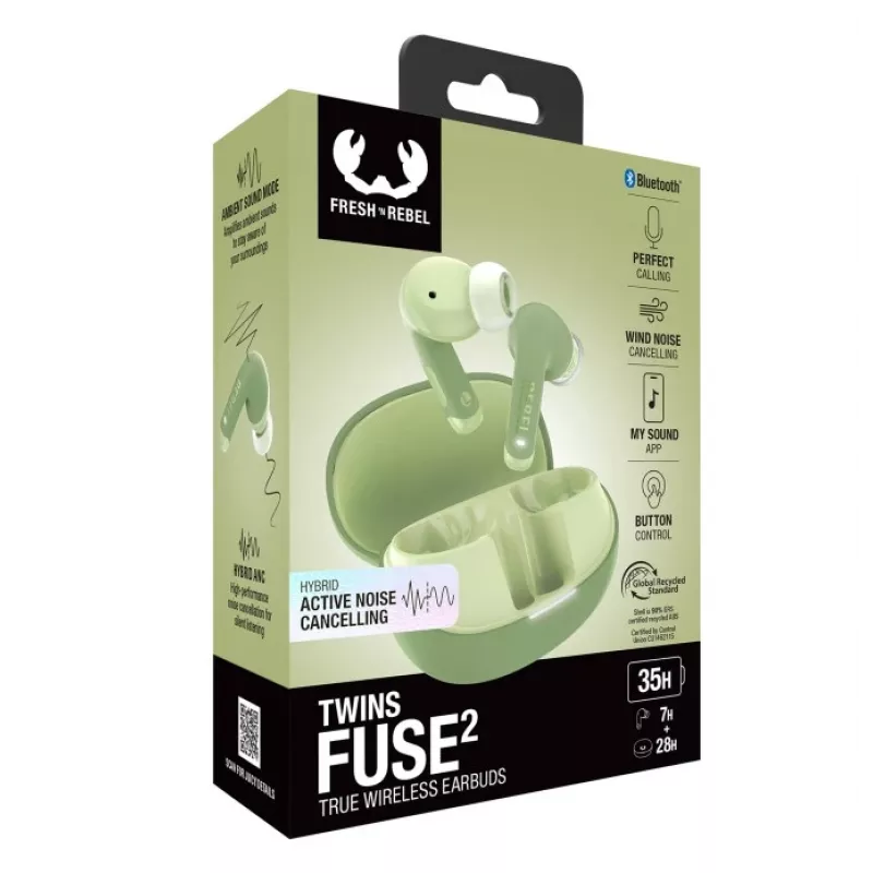 Hama Twins Fuse 2 headset True Wireless Stereo (TWS) cuffie in-ear chiamate/musica USB Type-C Bluetooth verde