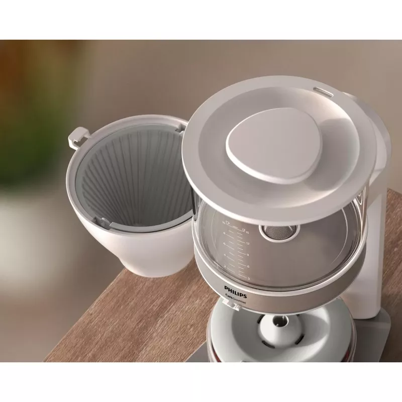 Philips Cafe Gourmet HD5416/00 macchina da caffè a filtro con caraffa in vetro, bianco