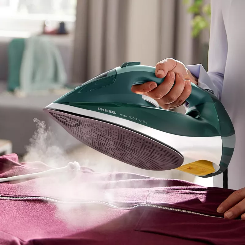 Philips 7000 series DST7031/70 Ferro da stiro ferro da stiro a vapore piastra SteamGlide Plus 2800 W verde, color menta