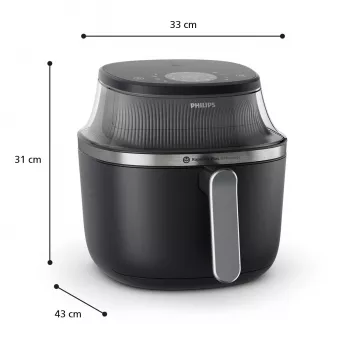 Philips 3000 series NA331/00 Friggitrice singola 6,2 L a colonna 1700 W friggitrice ad aria calda nera, argento