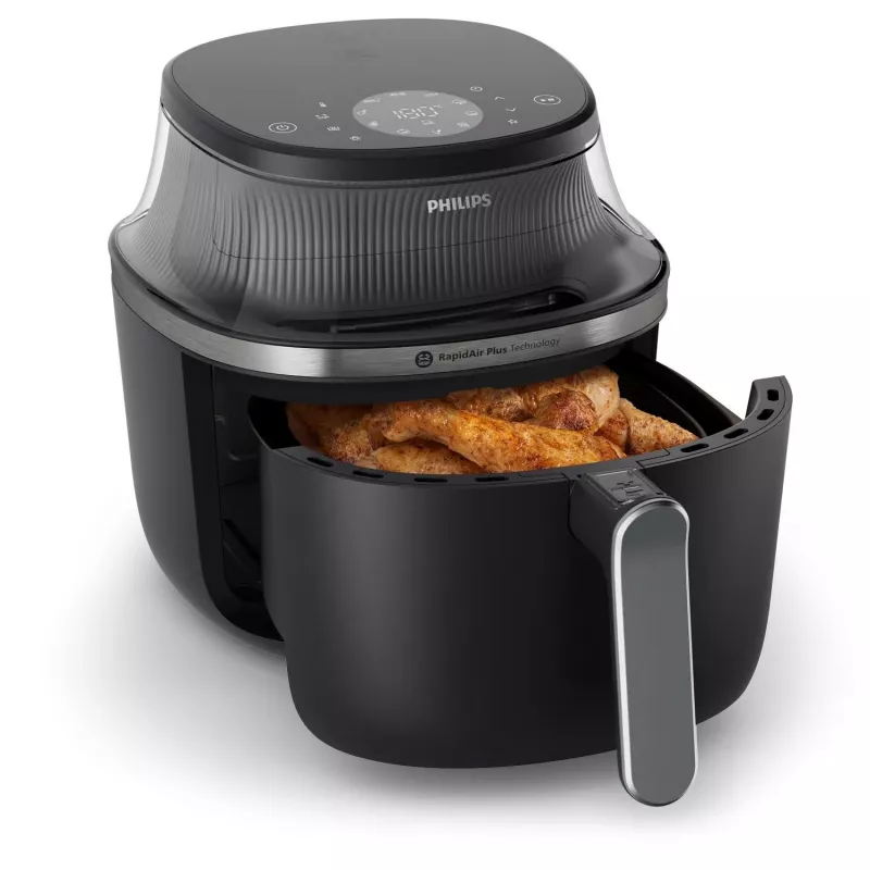 Philips 3000 series NA331/00 Friggitrice singola 6,2 L a colonna 1700 W friggitrice ad aria calda nera, argento