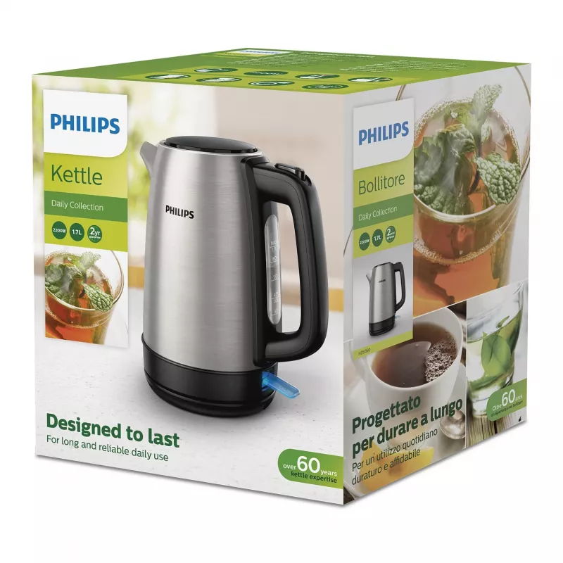 Philips Daily Collection HD9350/94 Bollitore 1,7 l 2020 W nero, acciaio inox