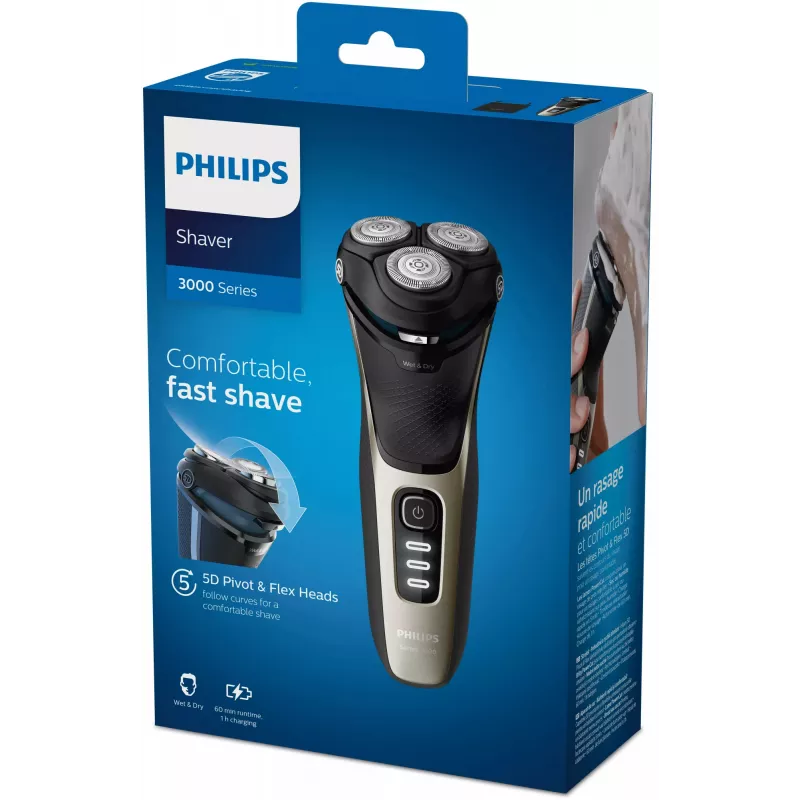 Philips SHAVER Series 3000 S3230/52 Rasoio bagnato o asciutto, Series 3000